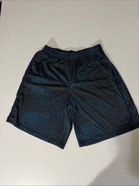 Champion Men's Black Athletic Shorts with Teal Accent